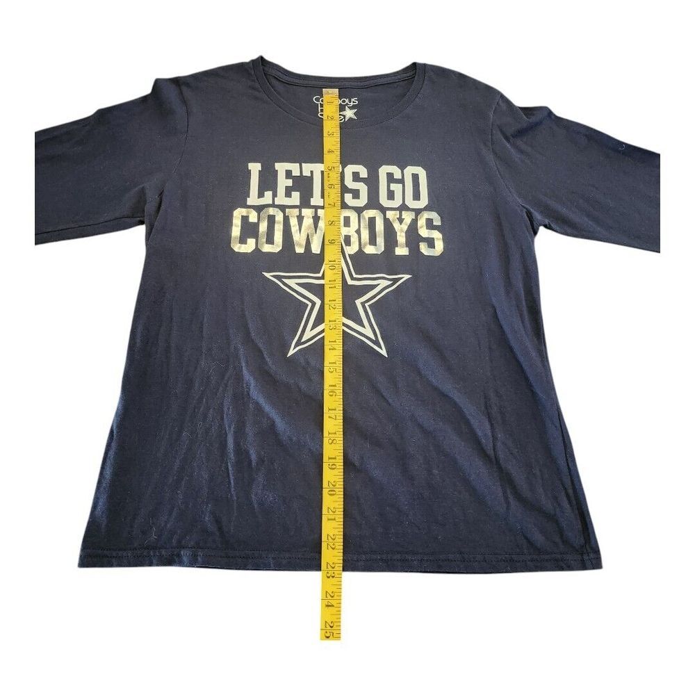 Dallas Cowboys NFL Women's Blue‎ Long Sleeve Logo Shirt,Size Medium NWOT Shiney - Picture 4 of 9